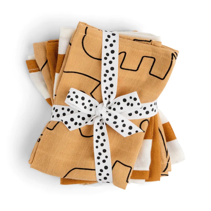 DoneByDeer Babitas 5-pack GOTS Deer friends Mostaza