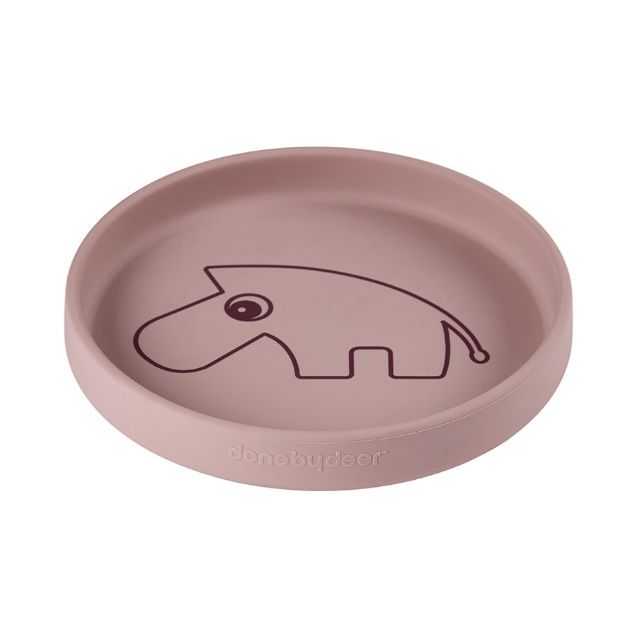 DoneByDeer Plato Silicona Redondo Rosa Zebra
