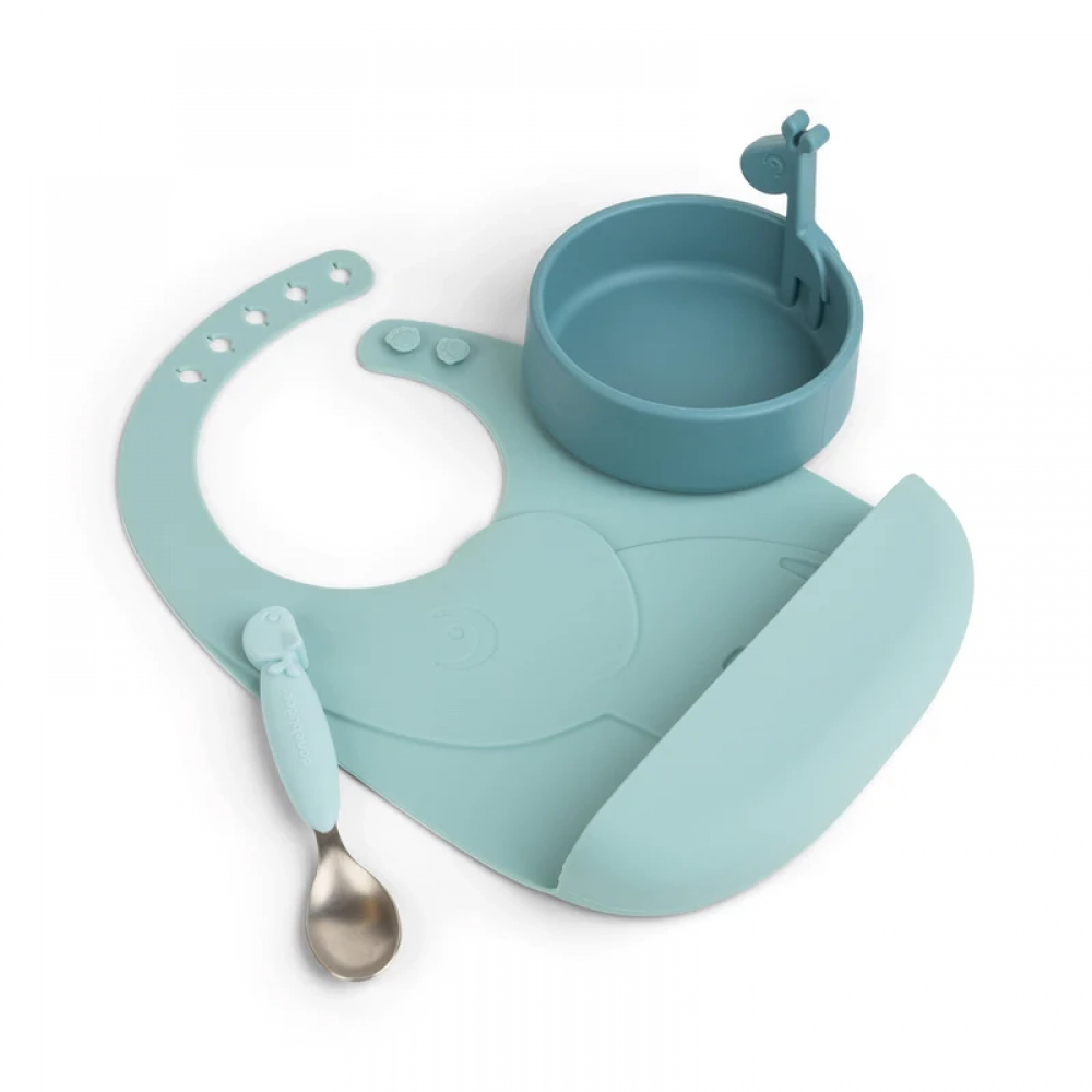 DoneByDeer Set Alimentacion Peekaboo Azul