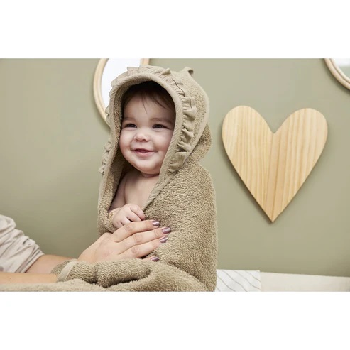 Meyco Baby  Capa de Baño con volado marrón