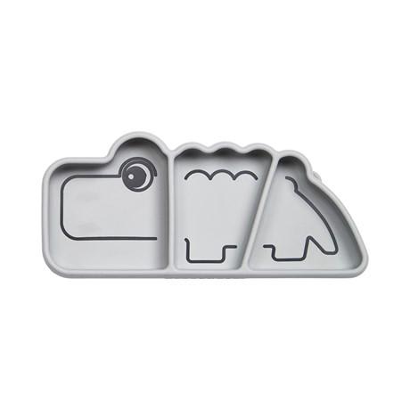 DoneByDeer Plato Silicona Croco Gris