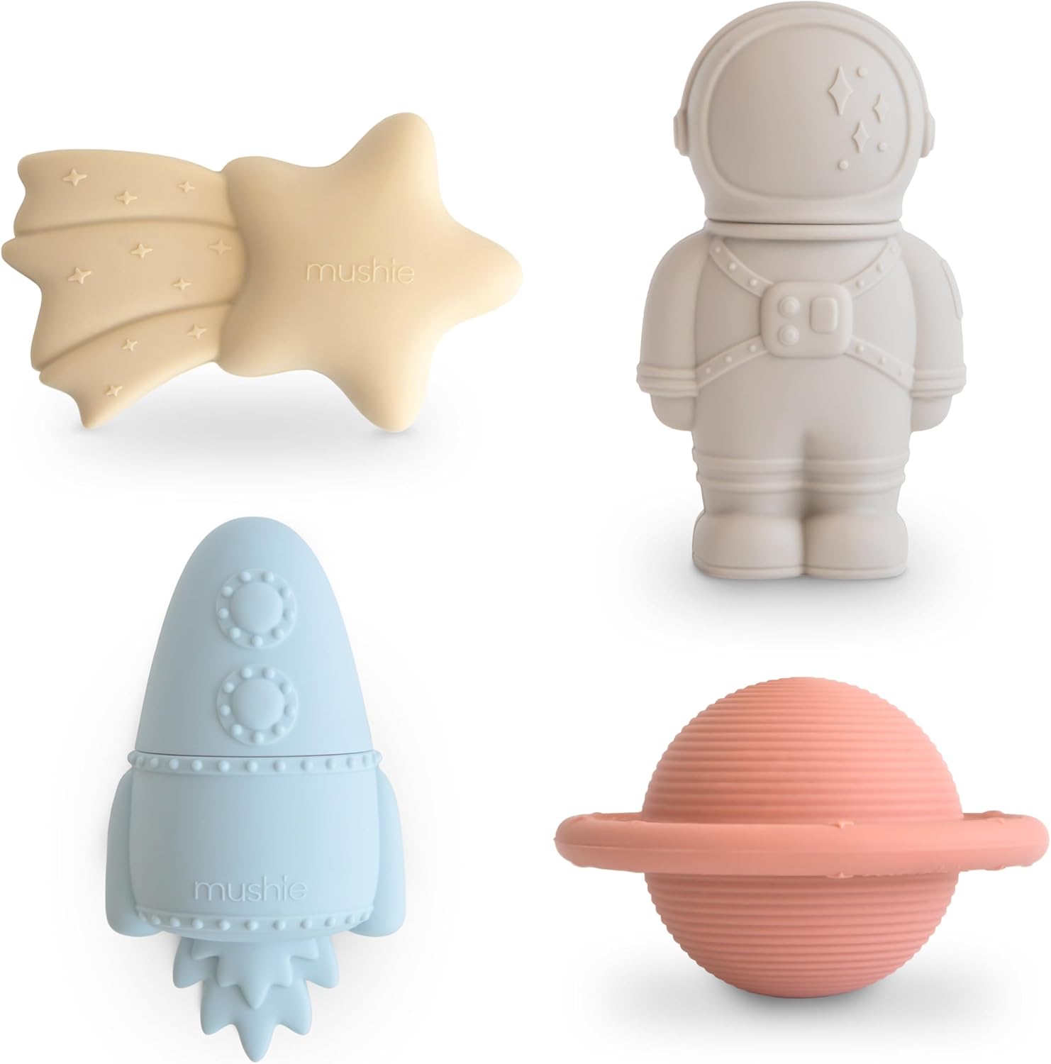 Mushie Jueguetes de Baño 4pzas Space Multi